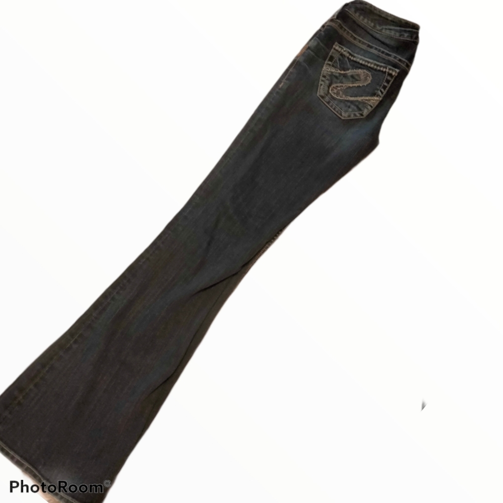 Silver Low Rise Jeans - Picture 3 of 6